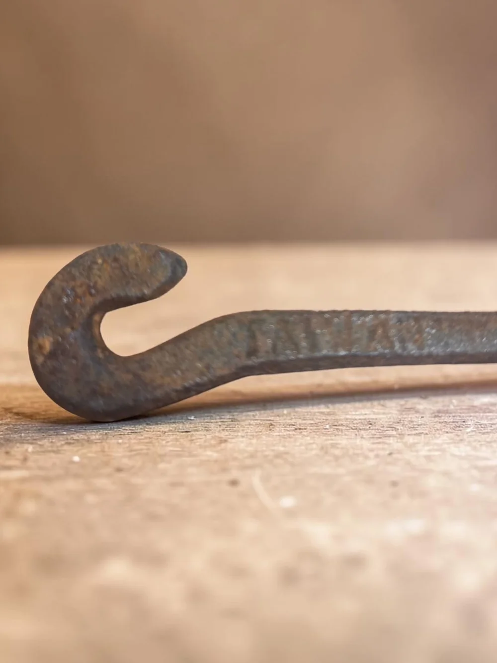 Vintage Cast Iron Skimmer Spoon - 70s Primitive Farmhouse Decor